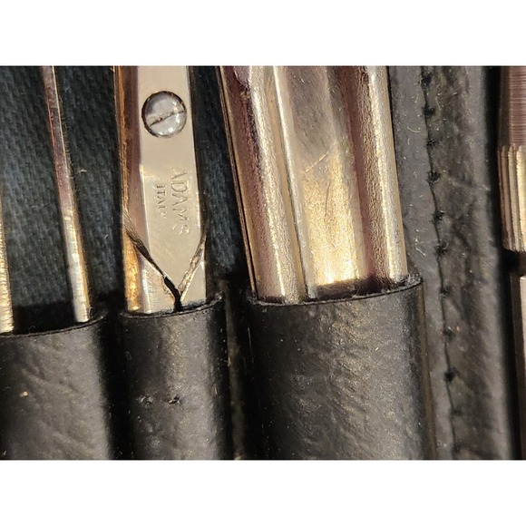 Vintage Adams Scientific Dissection Tool Kit USA Italy Black Trifold Case 9pc - Picture 7 of 8